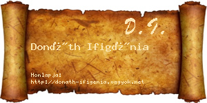 Donáth Ifigénia névjegykártya